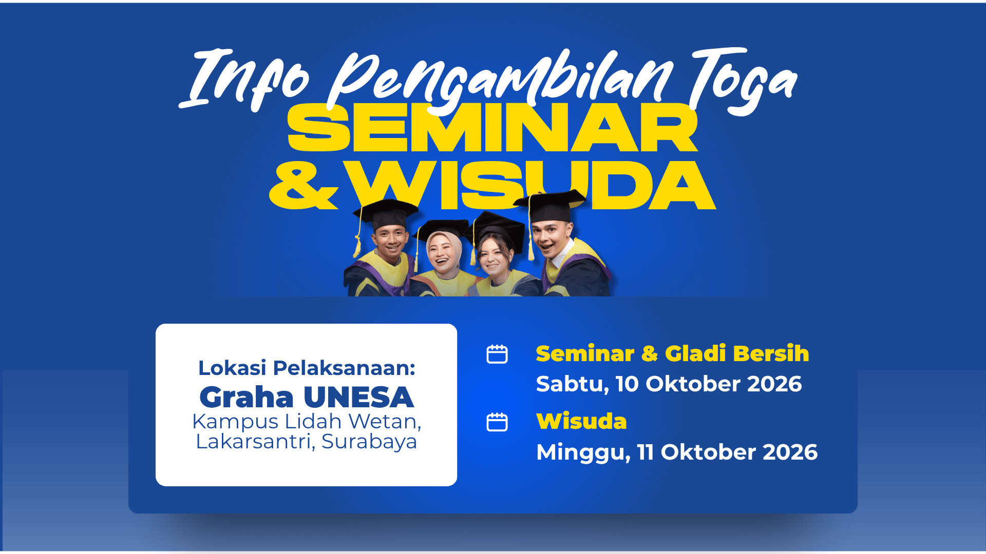 Informasi Data Wisudawan, Toga, Seminar, dan Pelaksanaan Wisuda UT Surabaya Semester 2026/2027 Ganjil